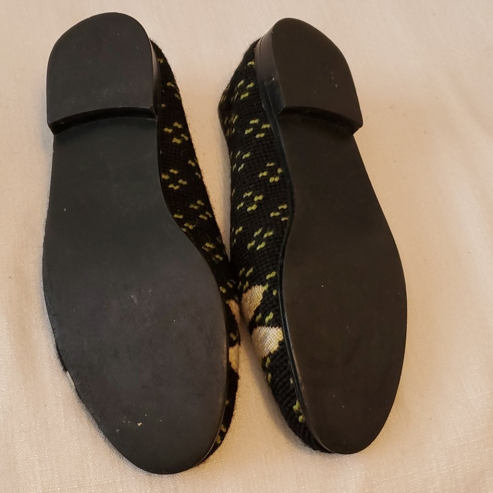💥 SOLD 💥Larkspur Dragonfly Needlepoint Shoes 7M - Picture 4 of 6